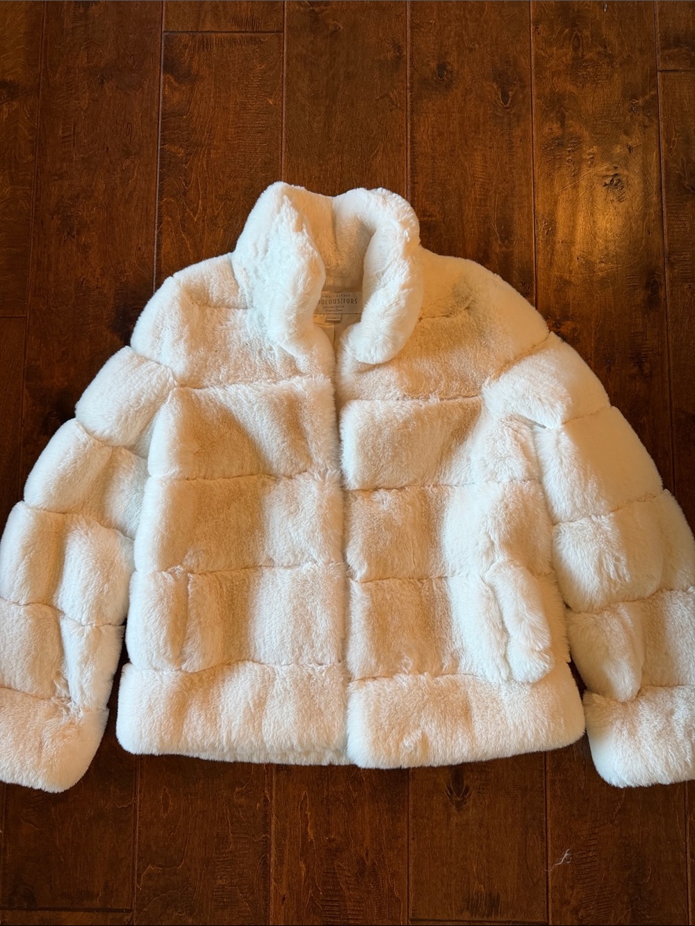 Fabulous | FURS Posh Quilted  Faux Fur Jacket - Winter White